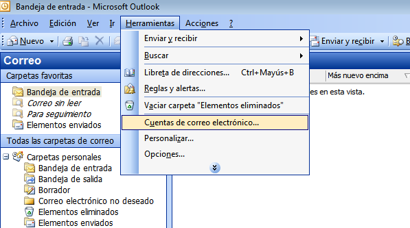 Cómo configurar Outlook 2003